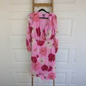 Express Pink Floral Dress Size Medium